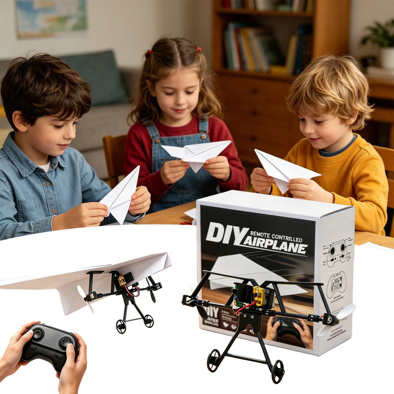 Rc Hobbies - DIY RC紙飛行機キット、ジャイロスタビライザー付き電動リモコン飛行機、男の子と女の子向け、裏庭、公園、ビーチで遊べる。