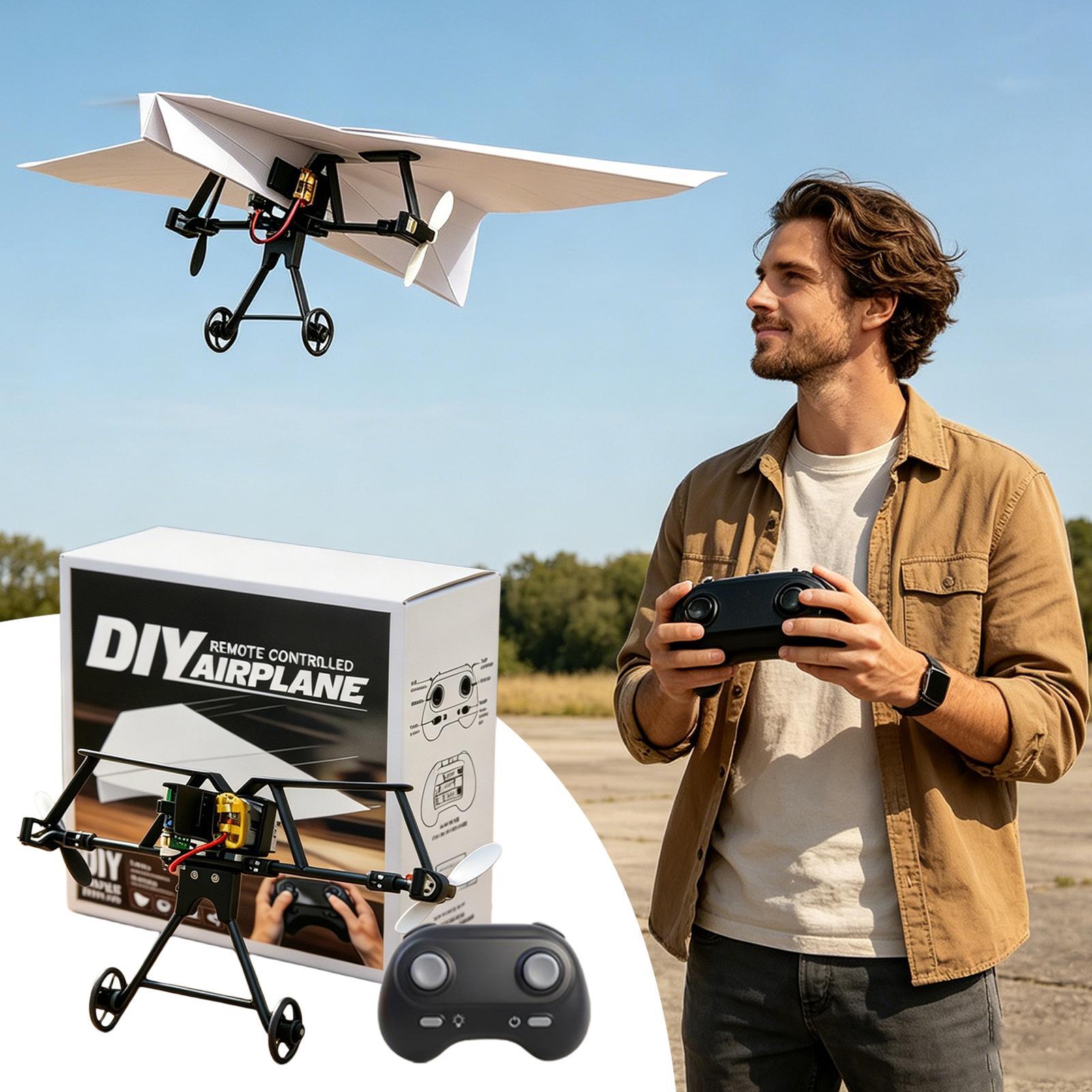 DIY RC紙飛行機キット、ジャイロスタビライザー付き電動リ - Rc Hobbies のレビューと価格