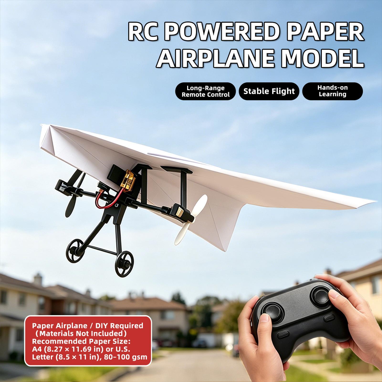 DIY RC紙飛行機キット、ジャイロスタビライザー付き電動リ - Rc Hobbies のレビューと価格